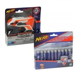 Am billigsten ❤️ Nerf Gun Blaster Micro Shots Rough Cut 2x4 + 10 Sonderedition Darts Blau ⌛
